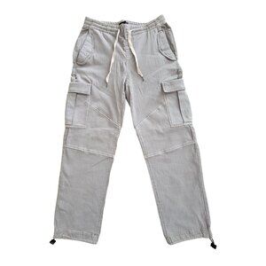 RAILS Gray Linen Drawstring Cargo Pants Joggers Women's Size L